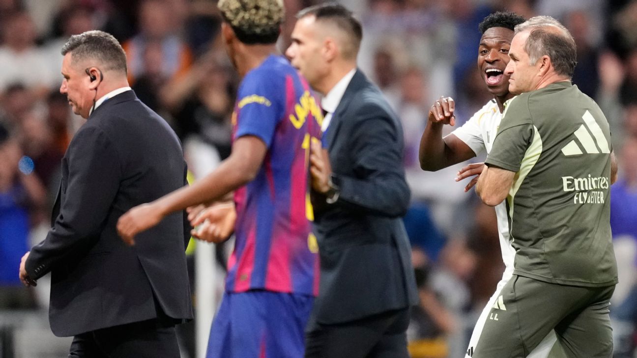 Câmera flagra provocação de Vinicius Jr. a Lamine Yamal em Real x Barça: 'Você só toca a bola para trás'