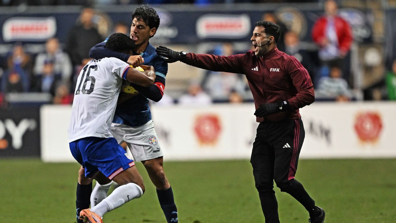 Confusão toma conta em amistoso: Lance com Gustavo Gómez gera briga entre EUA e Paraguai