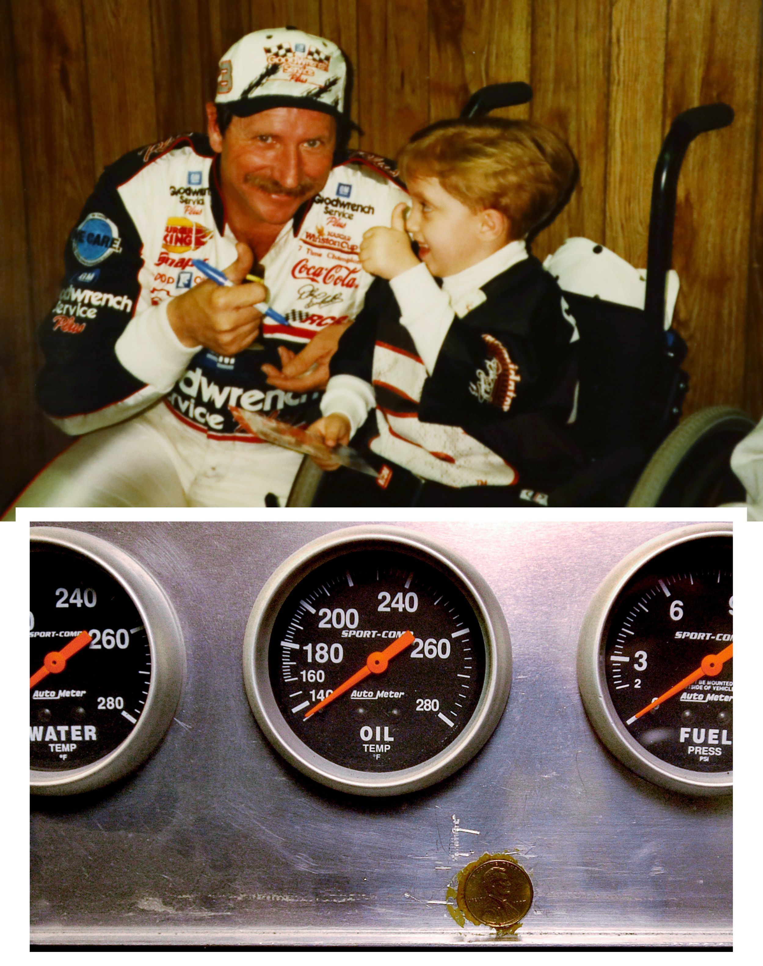 Dale Earnhardt con Wessa Miller y el centavo