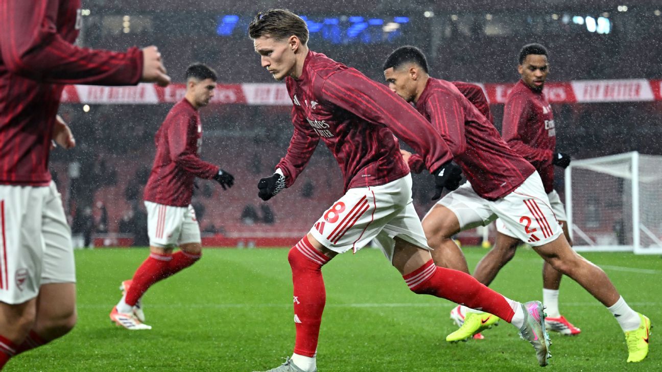 Mikel Arteta, do Arsenal, sugeriu uma mudança no aquecimento pré-jogo em meio a uma série de lesões