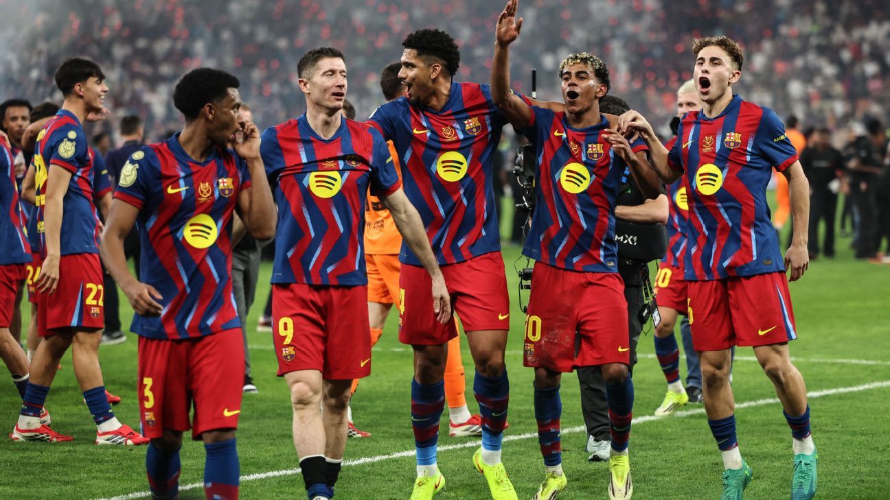 Raphinha nets brace as Barcelona beat Real Madrid to lift Supercopa ...