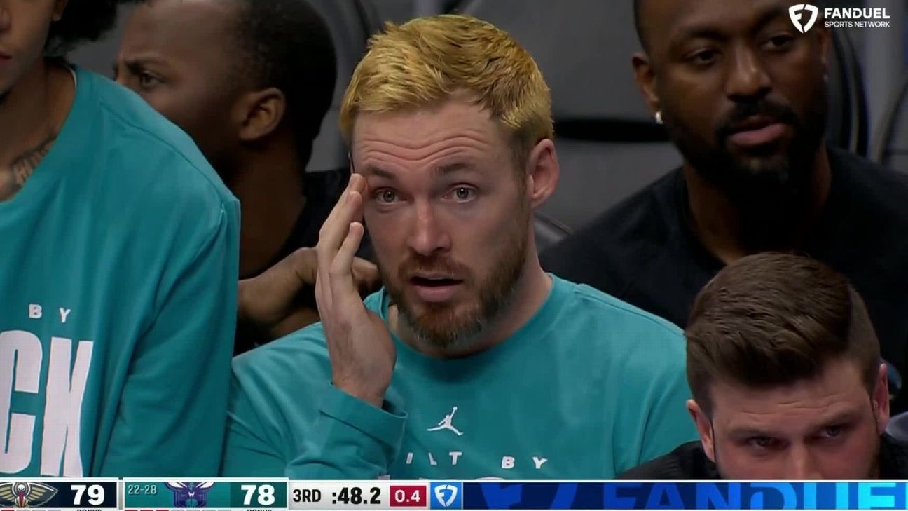 Hornets' Pat Connaughton sports blonde hair for fantasy football punishment