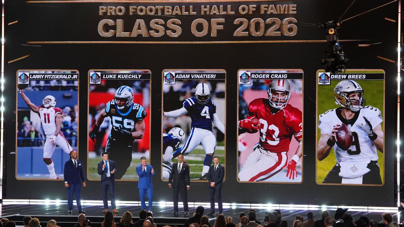 Brees, Fitzgerald make Hall of Fame in first year
