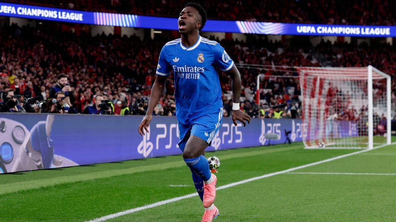 Champions League live updates: Vinicius helps Madrid lead Benfica, PSG with comeback