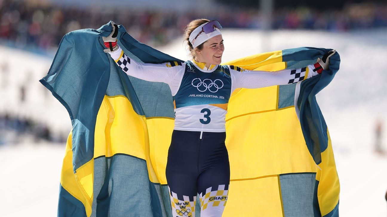 Ebba Andersson wins Olympic 50km mass start cross-country ski race