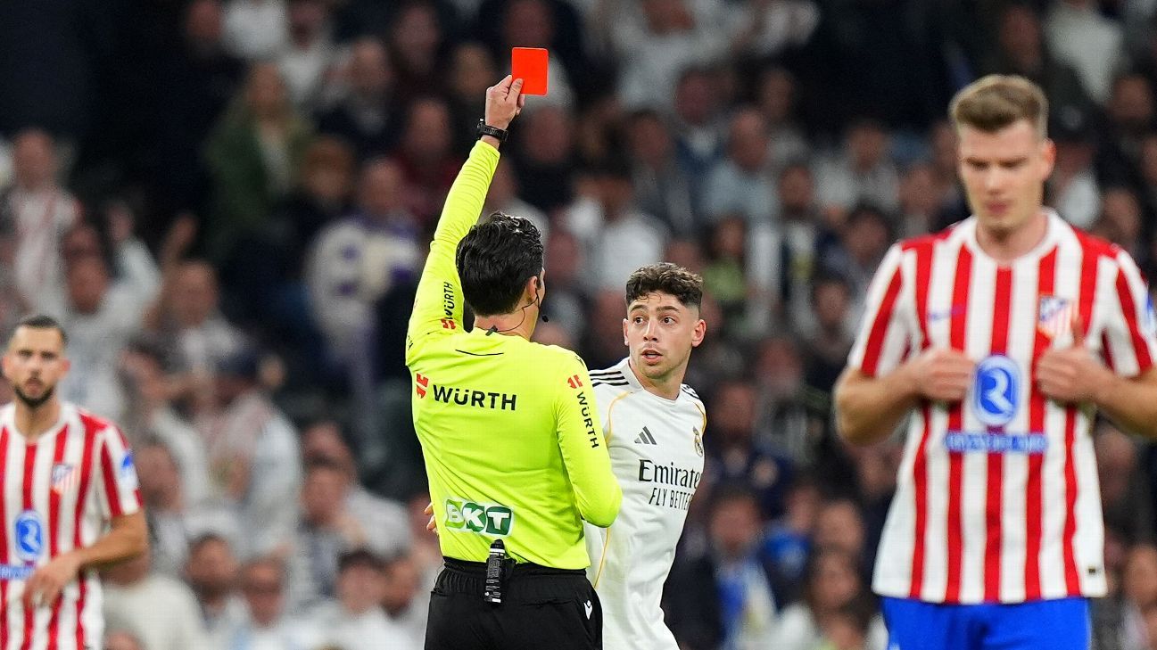Real Madrid's Fede Valverde gets 1-match ban for red card in derby
