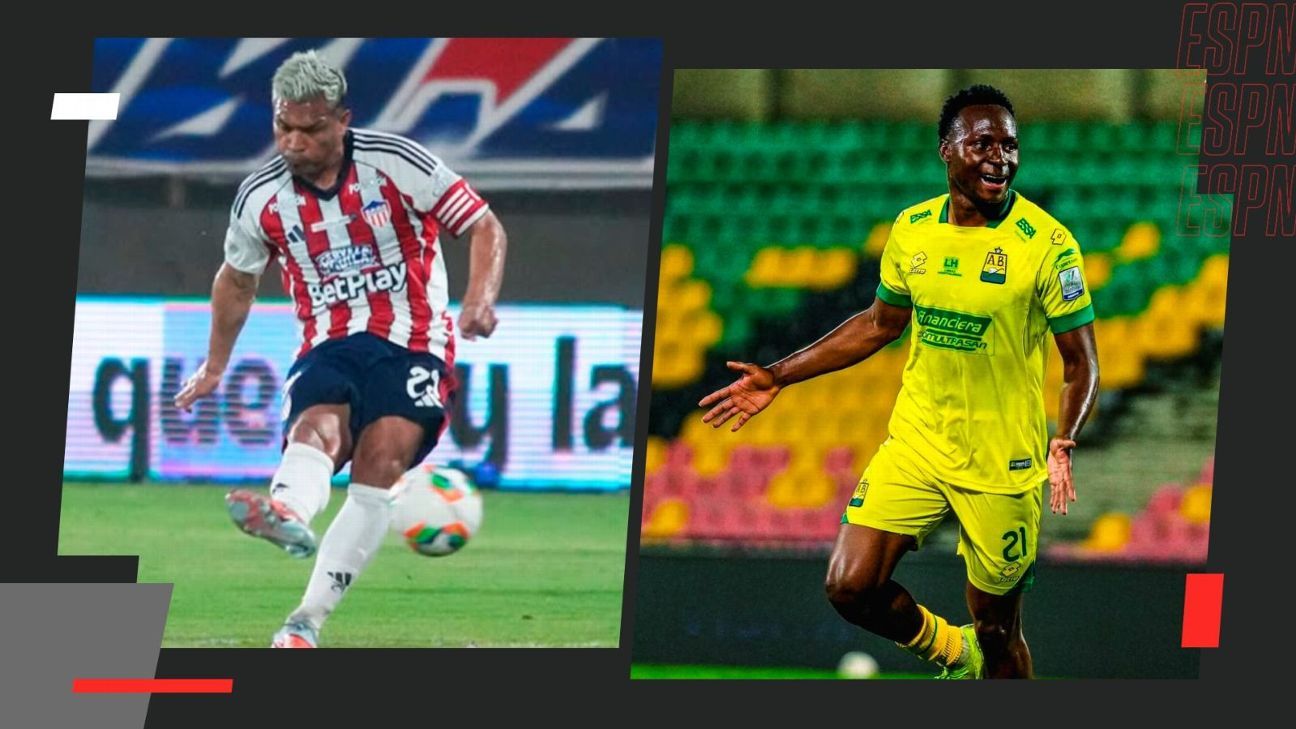 Jugadores del Junior de Barranquilla en entrenamiento previo al partido