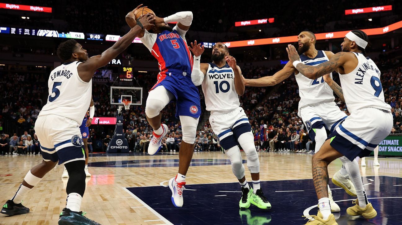 A briga generalizada com sete expulsos que marca rivalidade entre Pistons e Wolves e o que assistir no Disney+