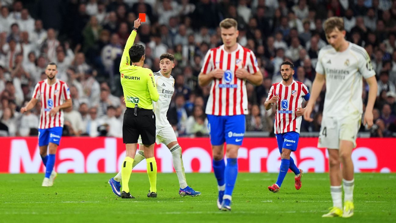 Spain refs back Federico Valverde red as 'serious foul play'