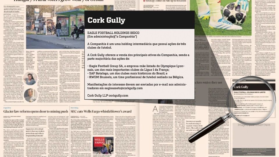 Administradora do Grupo Eagle coloca SAF do Botafogo à venda em anúncio de jornal; Textor se posiciona