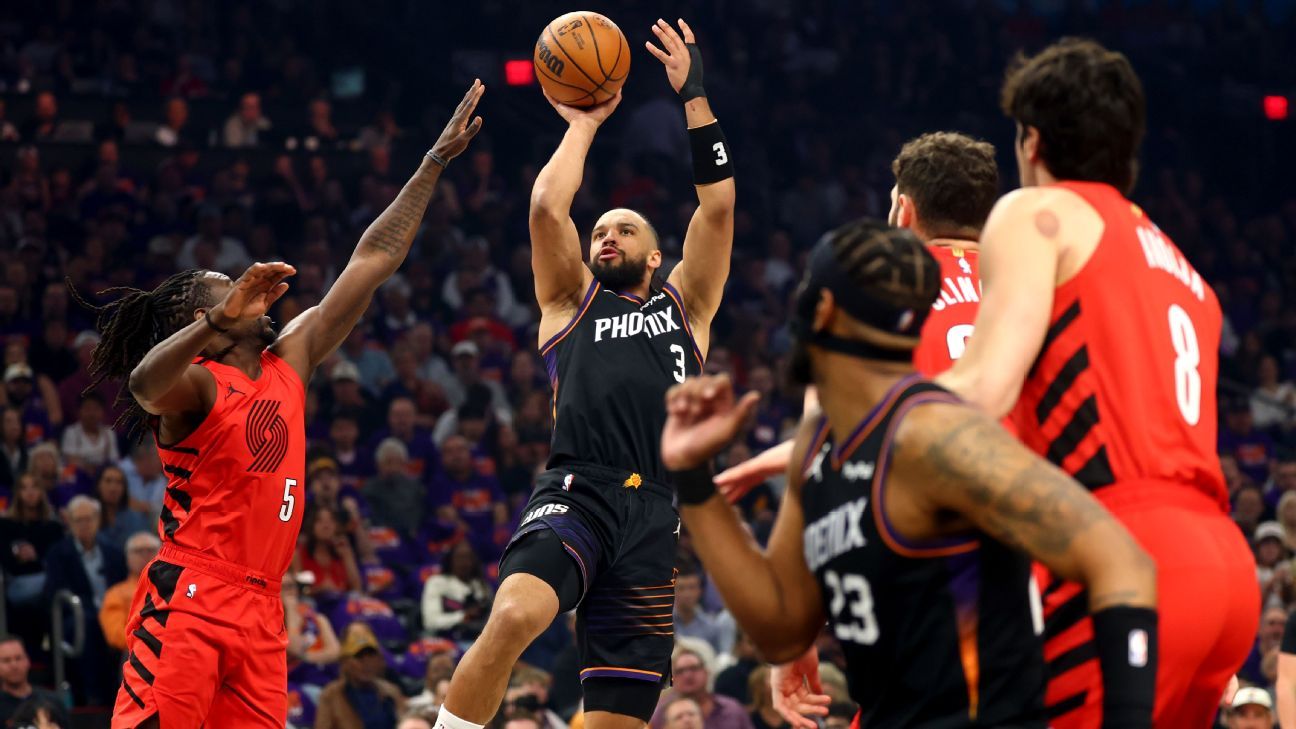 Follow live: Trail Blazers, Suns locked in close battle in play-in game