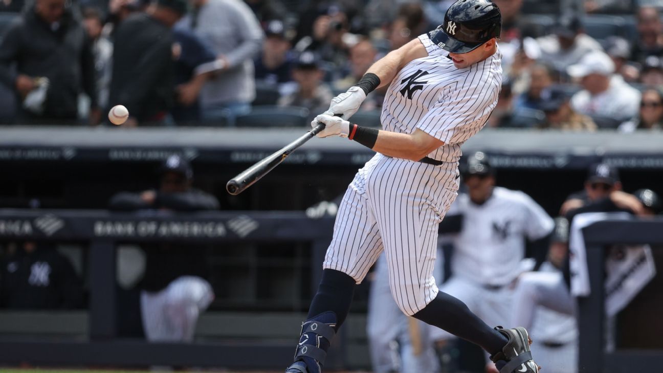 Ben Rice, primeiro base dos Yankees, deixa jogo com mão esquerda machucada