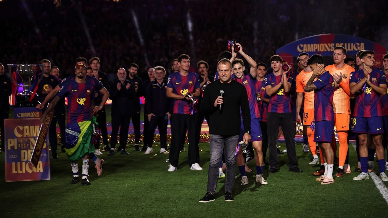 Flick dedicates LaLiga title to late father after emotional Barcelona win