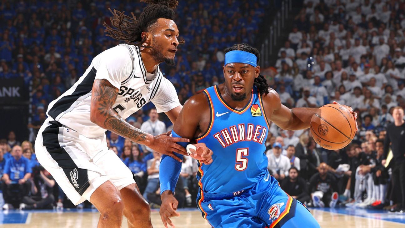 Follow live: Thunder build lead over Spurs in Game...