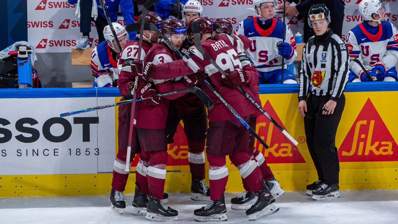 Latvia Upsets Defending Champion USA 4-2 at Ice Hockey Worlds