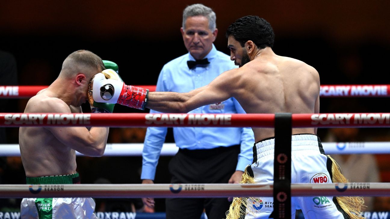 Hamzah Sheeraz wins first world title with Round 2 stoppage of Alem Begic in Egypt