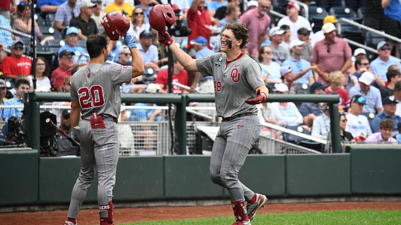 Oklahoma Victorious in Game 1 of Men's College World Series, One Win From Title