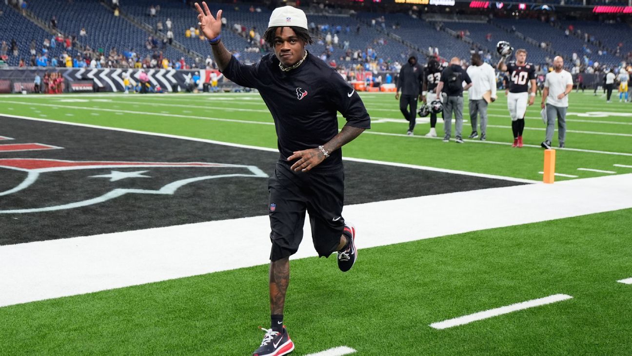 Texans WR Dell to play Sunday in 1st game since major 2024 knee injury