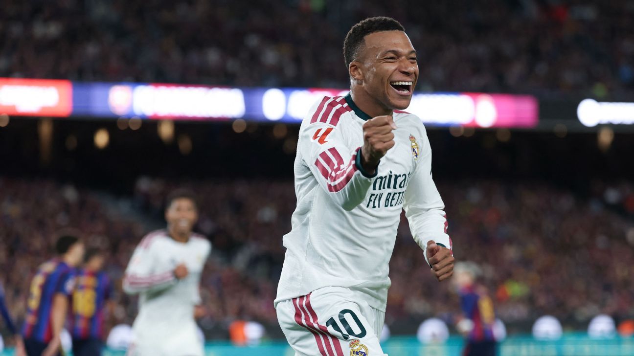 Mbappé scores 100th Madrid goal in Clásico win over Barcelona