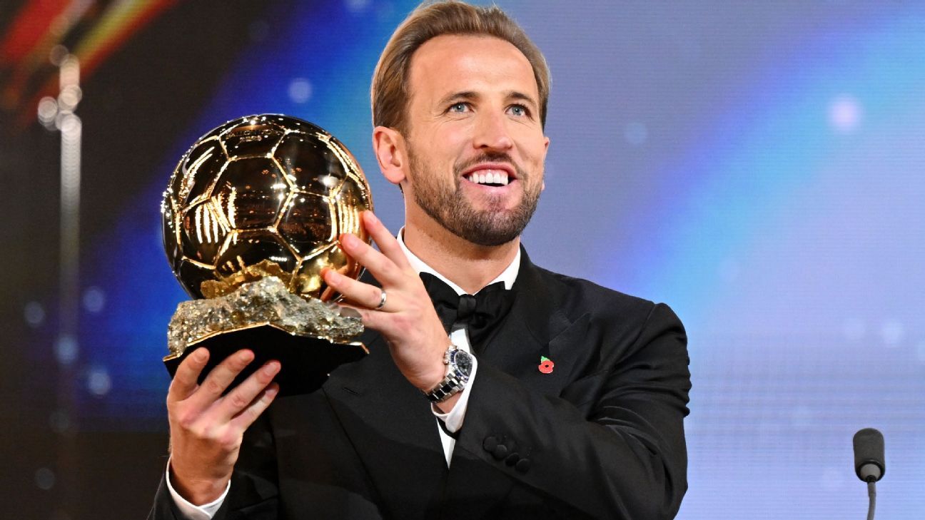 Kane beats Mbappé, Yamal to win Ballon d'Or, England's 1st in 25 years