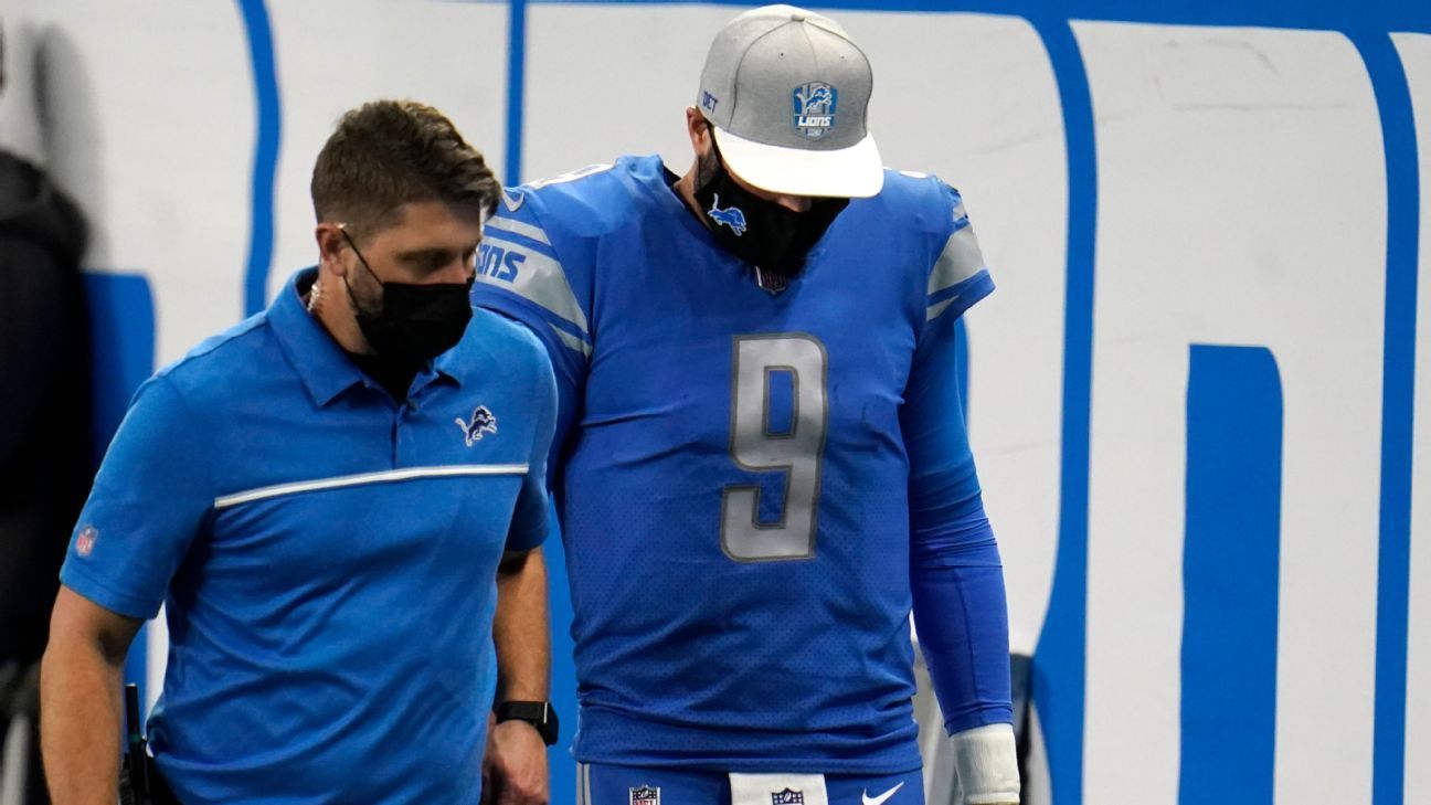 Detroit Lions, QB Matthew Stafford will try to play through the rib pain, the source says