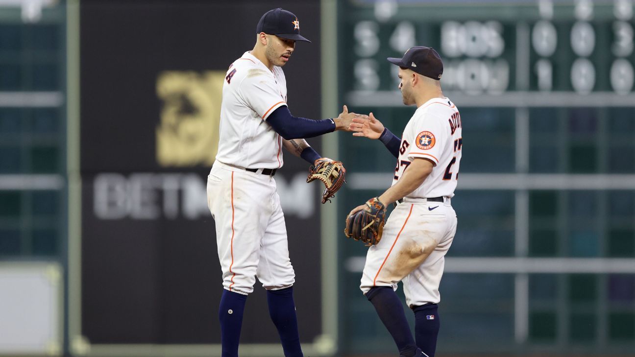 Houston Astros star duo Jose Altuve, Carlos Correa down Red Sox with two homers in ALCS Game 1 win