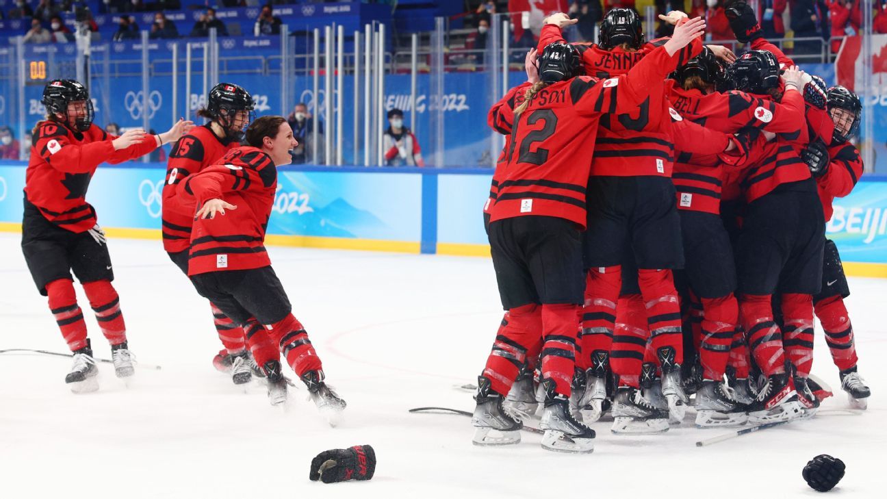 Canada prevails vs. rival Team USA to win women’s hockey gold at Beijing Olympics