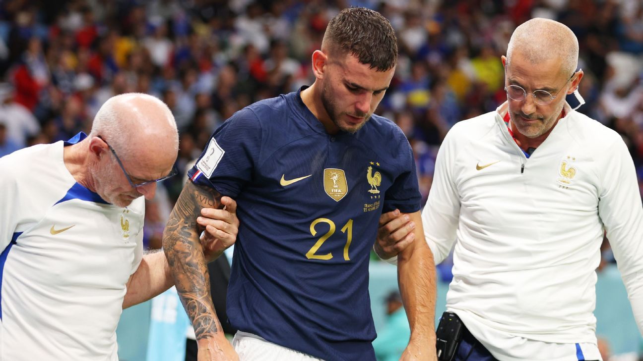 Le Français Lucas Hernandez est absent de la Coupe du monde en raison d’une déchirure du ligament croisé antérieur