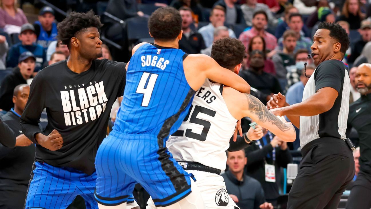 Magic’s Mo Bamba, Wolves’ Austin Rivers among 3 suspended for brawl