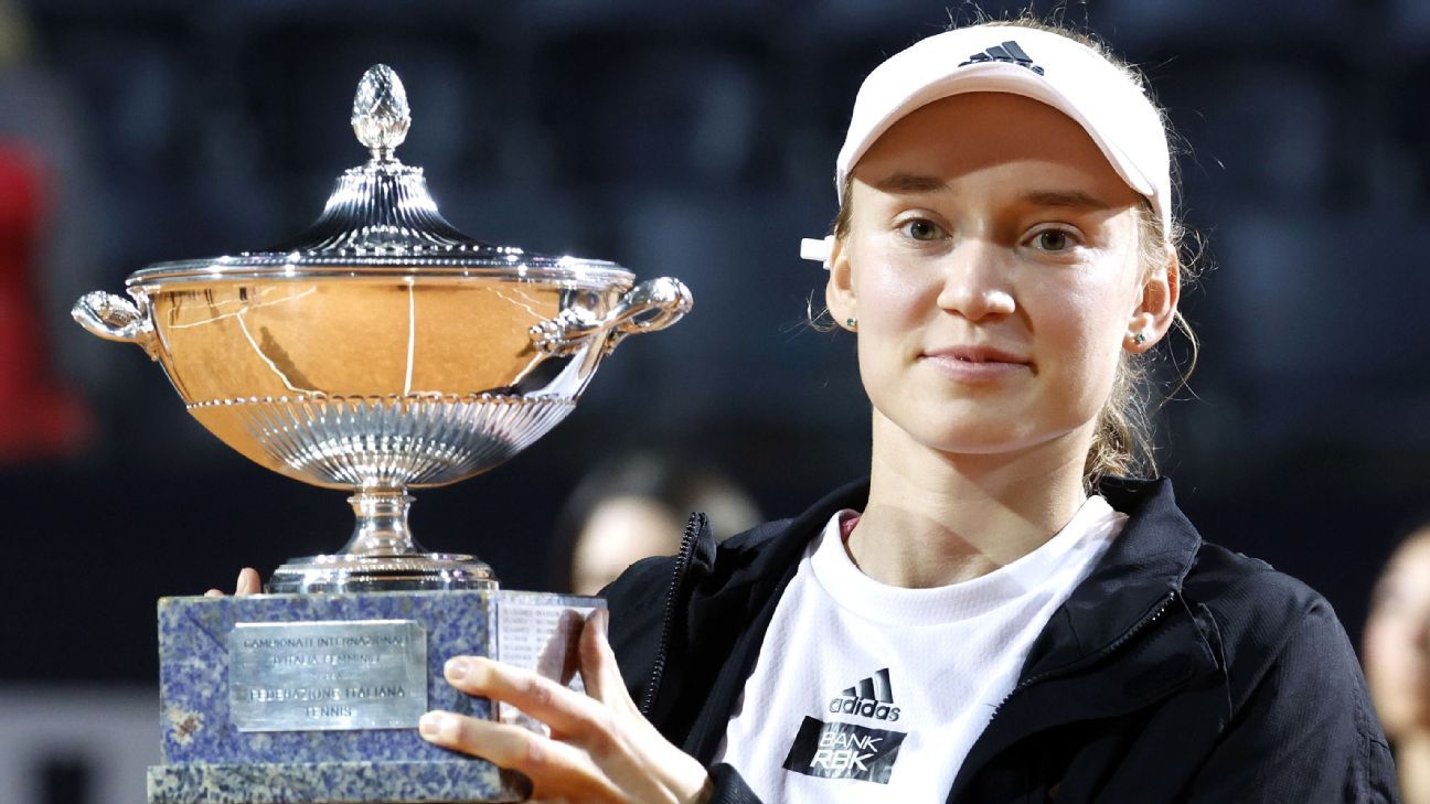 Wimbledon champion Rybakina wins Italian Open after injured Kalinina retires