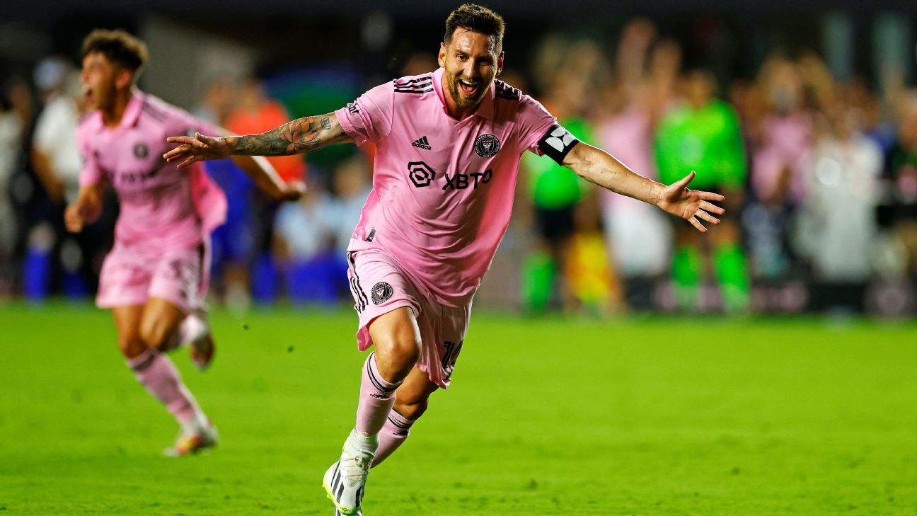 Lionel Messi marca o gol da vitória na estreia do Dream Inter Miami