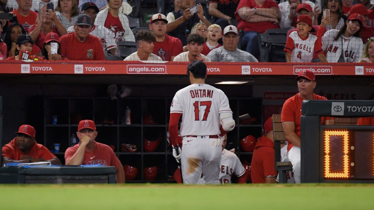 Angels' Ohtani scratched, out for 8th straight
