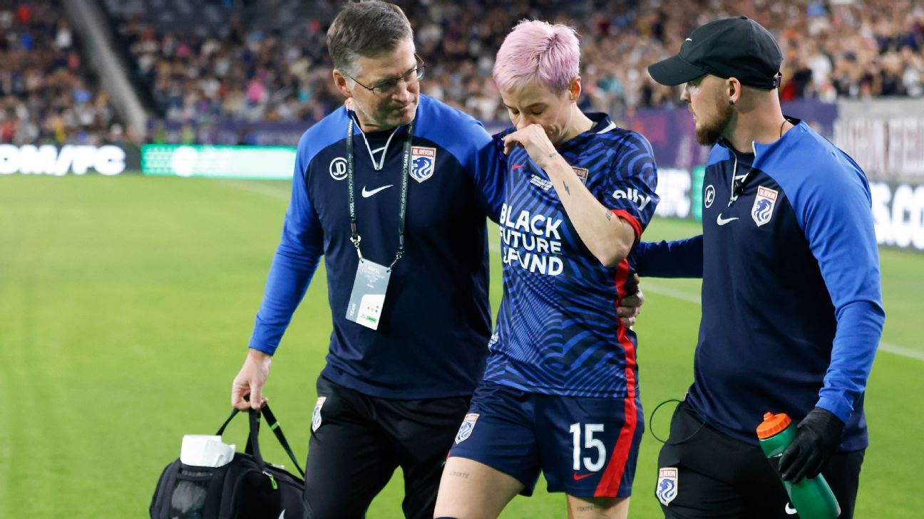 Rapinoe is injured in the NFL retirement game